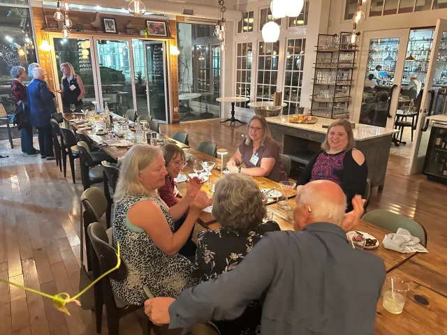 Coming together for dinner with an overage of food!